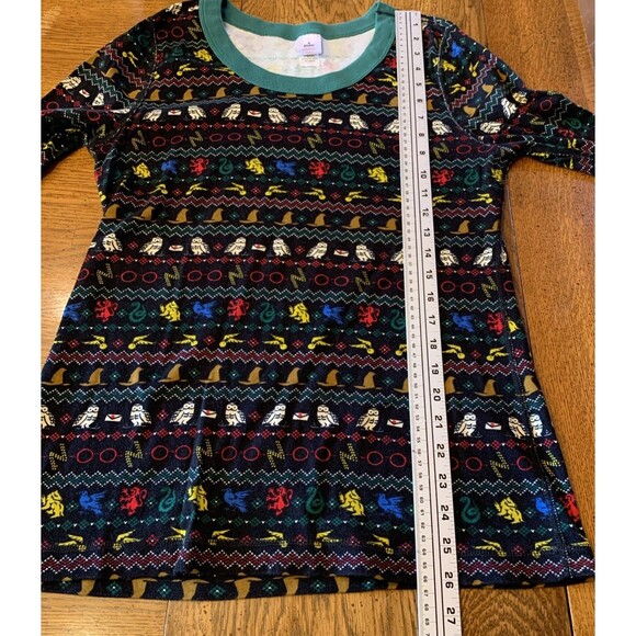 Harry Potter Pajama Long John Top Adult Sz Large Wizard Organic Hanna Andersson - Picture 9 of 10